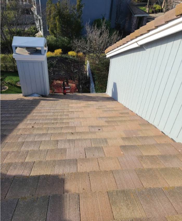 old shingles in a roof 